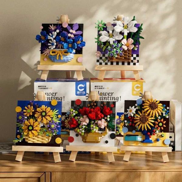 Blocks Creative Flowers Bouquet Mini Building Blocks for Adults DIY Figures Bricks Educational Assembling Brick for Children Board Game z241