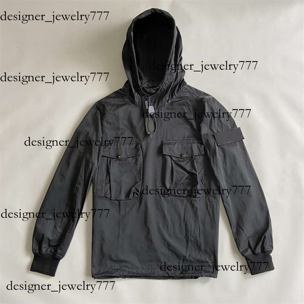 Stone Jacket Luxury Mens Hoodie Coat Stone Embroidery High Quality Windbreak Overshirt Loose Hood Topstoney Outerwear Fashion Men Zip Up Hoodies 76B