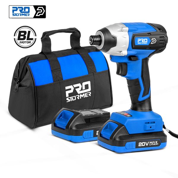 Electric Drill 300Nm Cordless Screwdriver Brushless Motor Impact Driver Combo Kit 34pcs Bits 20V Power Tool by PROSTORMER 221202