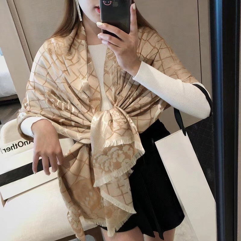 Luxury Women&#039;s Scarf Design Spring Silk Pashmina Neckerchief Bandana Female Hijab Headband Wrist Wraps Shawl