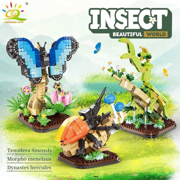 Blocks Blocks Moc insect flower model building block butterfly plant decoration city toy children adult DIY romantic gift H241115 Y240208