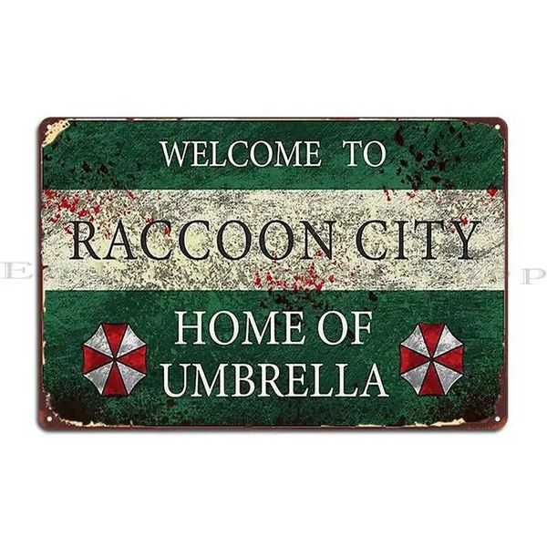 High Quality Welcome To Raccoon City Metal Sign PaintingVintage Wall Decor Funny Design Tin Sign Poster T250118