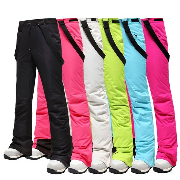 Women Ski Pants Outdoor Sports High Quality Suspenders Trousers Windproof Waterproof Warm Winter Snow Snowboard 241121