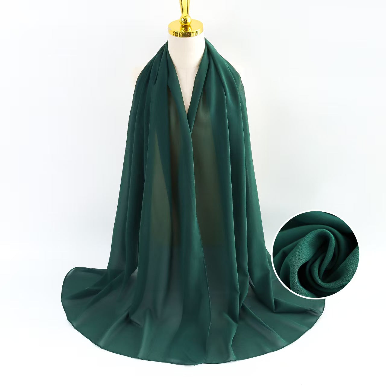 T1175 chiffon scarf female solid color bubble scarf all-match head scarf Malaysian silk scarf