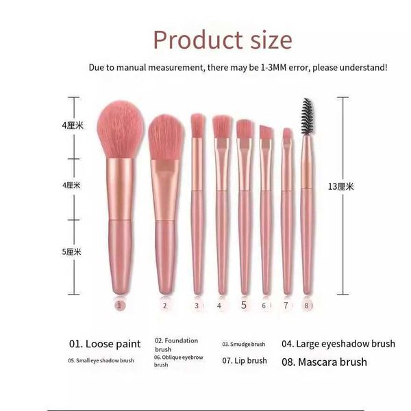 8Pcs Eyeshadow Portable Makeup Brushes Set Soft Fluffy Brushes Powder Shadow Foundation B Blending Concealer Make Up ToolC250108