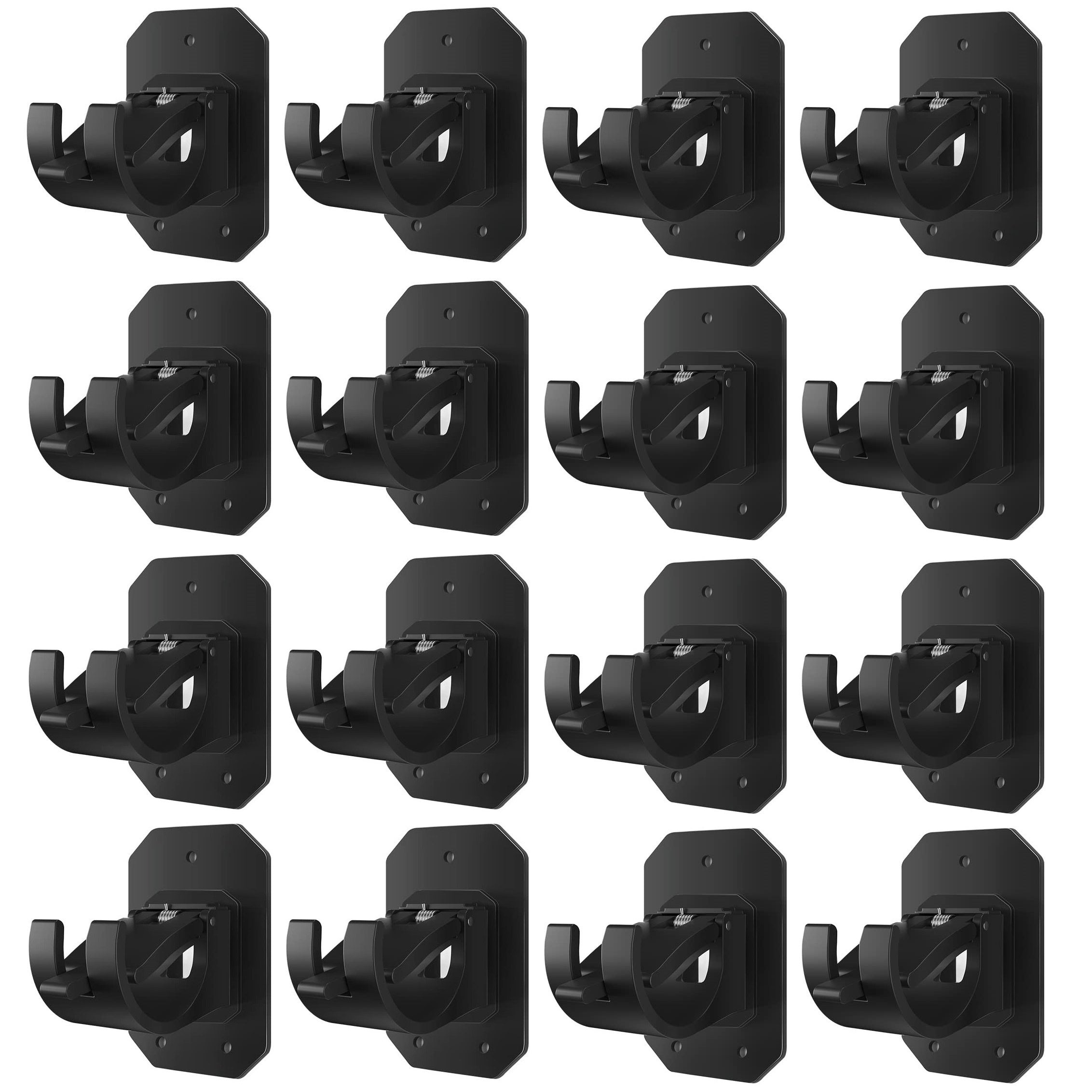TEMU 16pcs No Drill Curtain Rod Brackets Upgraded Curtain Rod No Drilling Self Adhesive Curtain Rod Hooks With Screws, Nail Free Adjustable Curtain