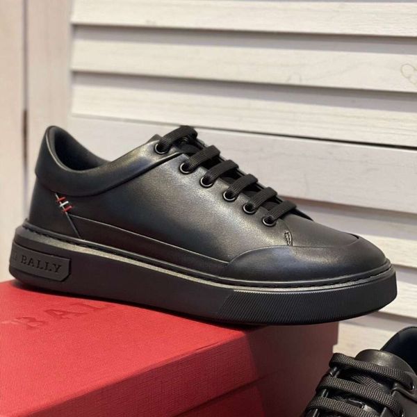 Mens shoes 2023 ballys Summer Breathable Casual Thick Sole Shoes Business Genuine Leather Trend Versatile Sports Shoes