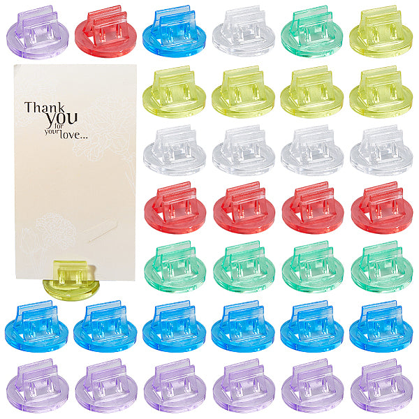 60Pcs 6 Colors Transparent Plastic Card Holder