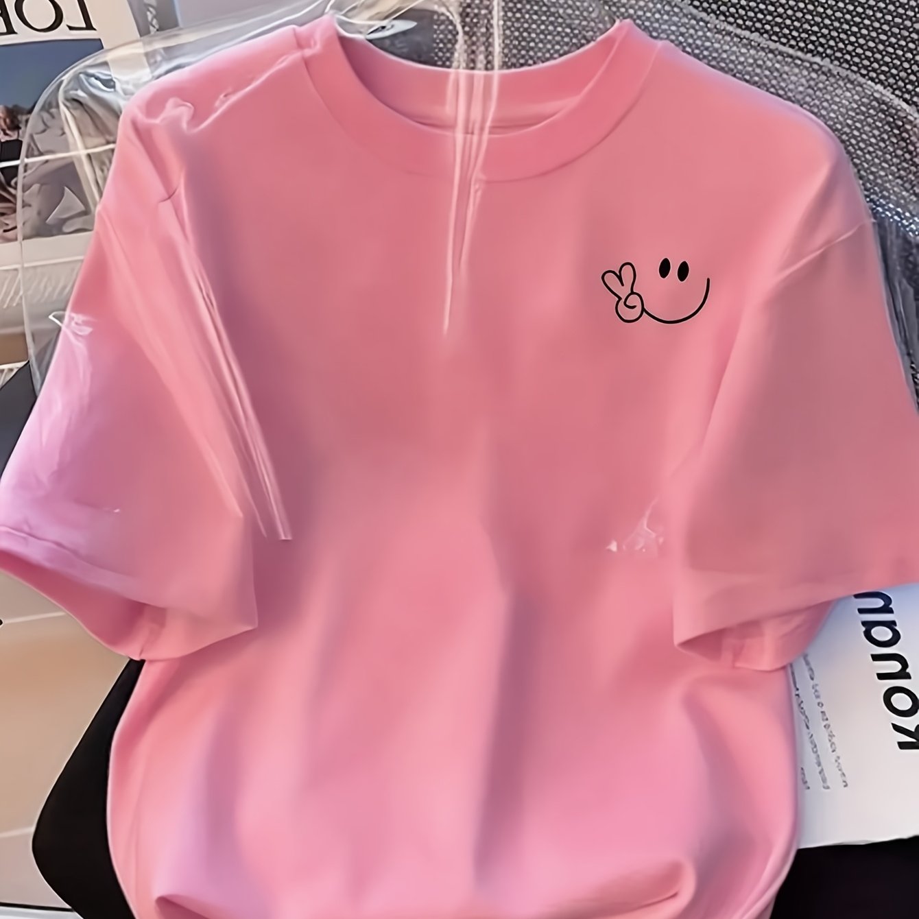 TEMU Classic 's T-shirt, , Comfortable And Breathable, Versatile Essential For Everyday Casual Wear, Showcasing Natural