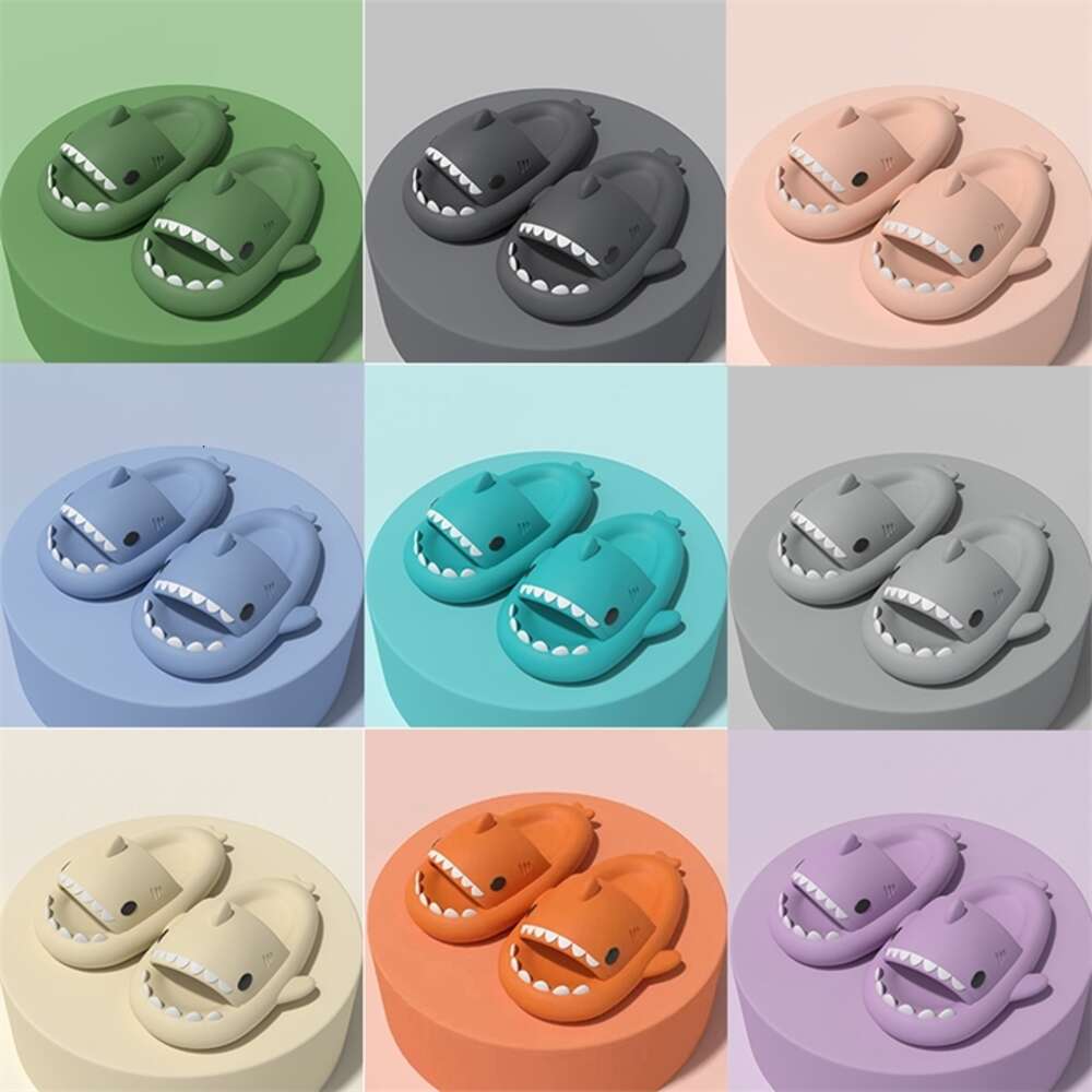 Men Women Shark Slippers Summer Sandales Home Anti-skid Solid Color Couple Parents Kids Outdoor Cool Indoor Household Funny Slippers sandals platfor