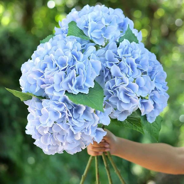 Artificial Flowers Cheap Silk Hydrangea Bride Bouquet Wedding New Year Decoration Home Accessories for Vase Plants Arrangement Y240801