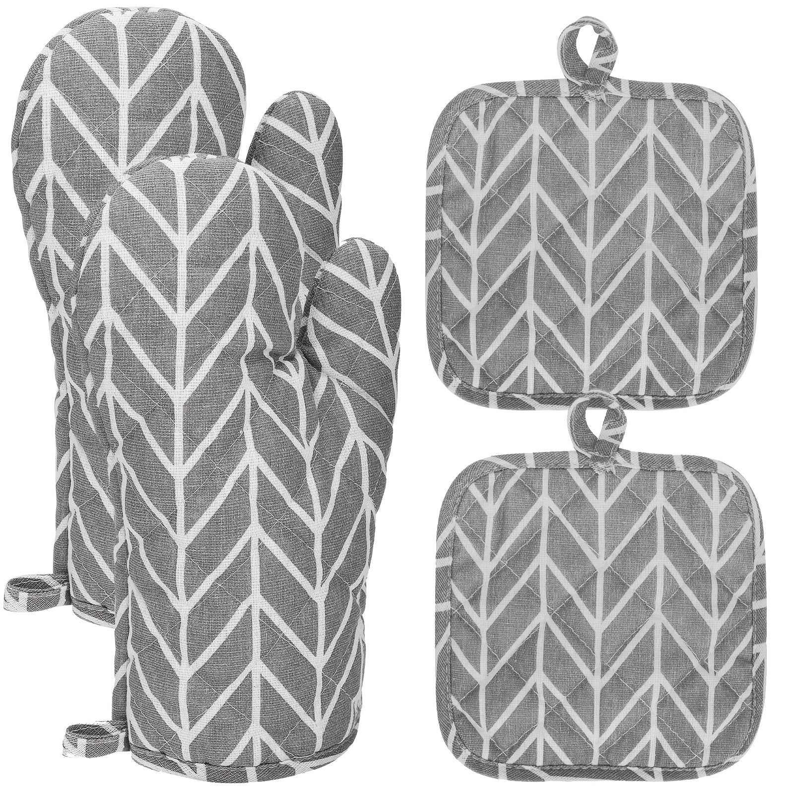 TEMU Oven Mitts & Pot Holders, Heat-resistant & Durable Gloves, Microwave Glove For Kitchen Baking, Cooking, Bbq, Grilling