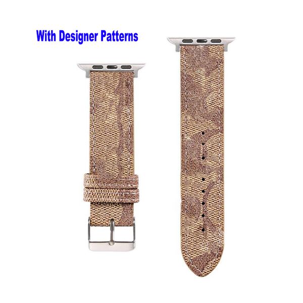 Luxury Designer Apple WatchBand Smart Straps Compatible with Apple Watches 45mm 44mm 42mm Leather Band fashion Designers Replacement Strap f