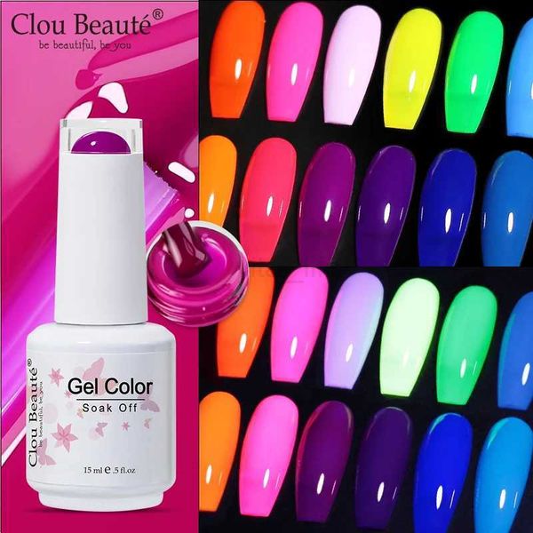 Clou Beaute Solid Gel Nail Polish 15ml Milky White Neon Green Color Gel Varnish Soak off Gel Polish Nail Art Semi Permanent NailCL240711