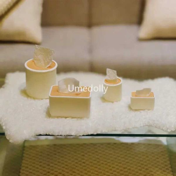 2pcs 1-6 or 1-12 Scale Miniature Dollhouse Tissue Box Pretend Play BJD Blyth Doll House Furniture Decoration Accessories Y240807