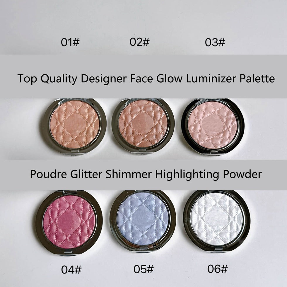 Top Quality New Brand Designer Highlighter Powder Palette Single Colors Shimmer Glitter Face Contour Brighten Diamond Face Makeup Cosmetic Glow Lumi