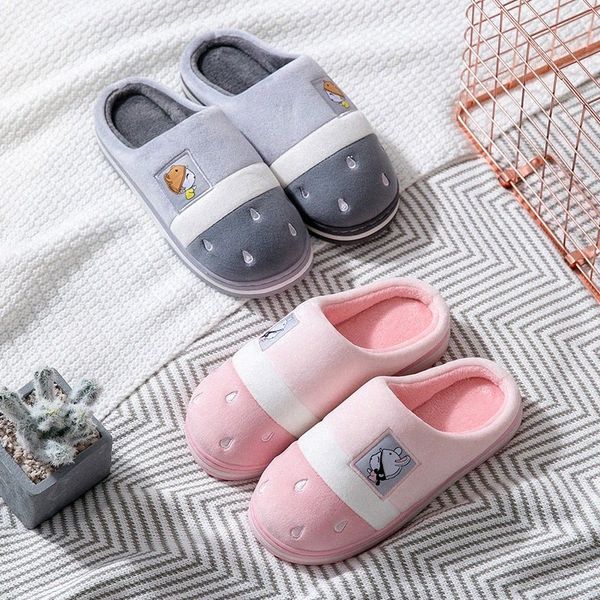 2024 TZLDN Winter Slippers Home Cottons Shoes Bedroom Warm Plush Living Room Soft Wearing Cotton Slippers Pattern fur slide scuffs R06Q#