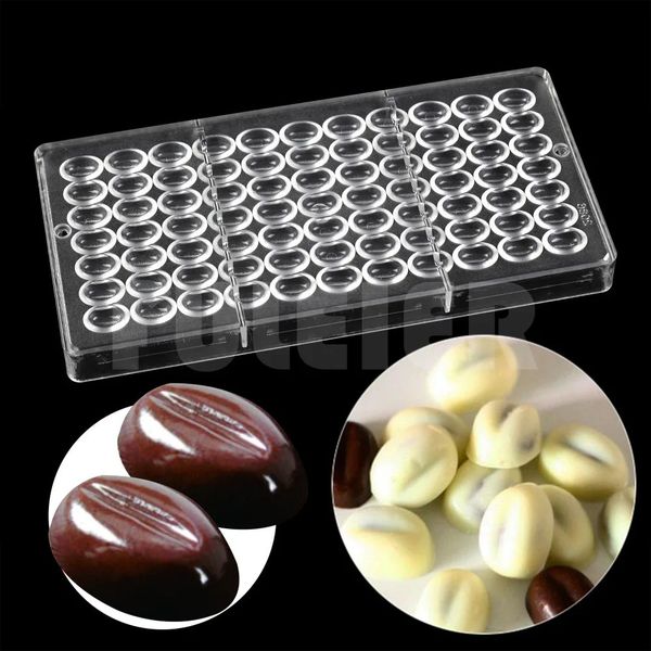 Coffee beans candy chocolate molds bakeware cookie making Polycarbonate chocolate mold parents gift cake decoration baking tools 240328