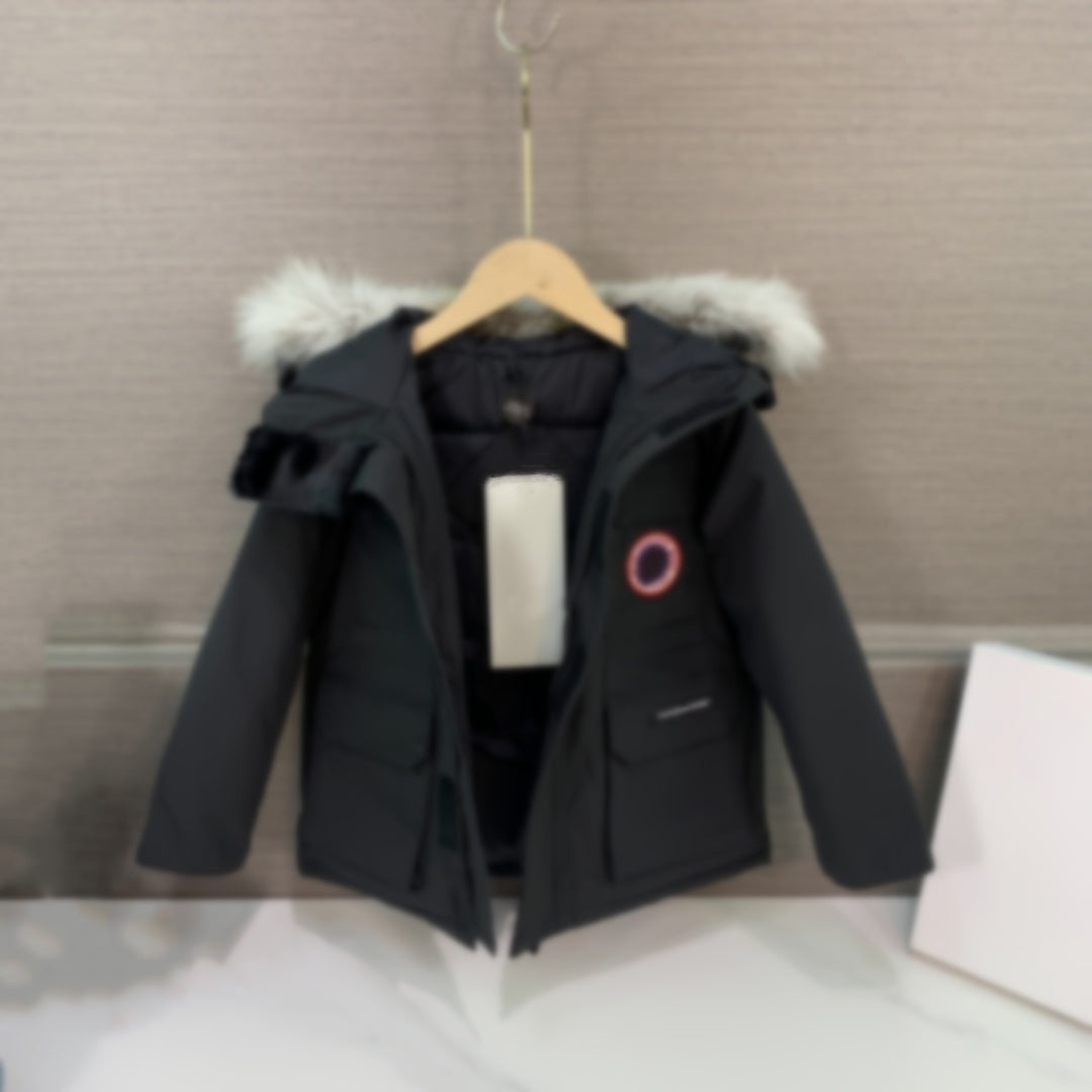 new hood designer kid Down Coat baby hoodies Parkas winter puffer jackets kids clothes Real Big Wolf Fur Luxury girl pink coats boy hood School unif