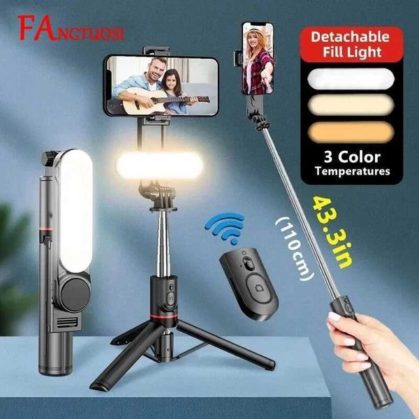 FANGTUOSI 2025 New L15 Wireless Selfie Stick Tripod Stand Foldable Monopod With Led Light For Smartphones Tiktok Shooting Live Z250116