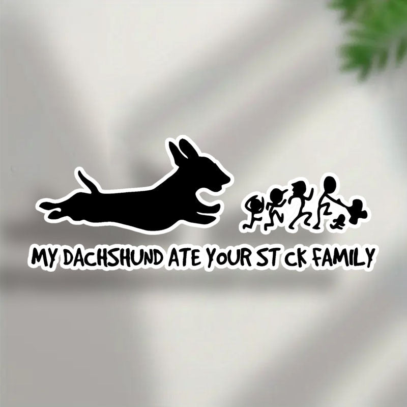 TEMU Large 7.5inch Dachshund Themed Vinyl Decal My Dachshund Ate Your Stickers Durable Waterproof For Windows And Laptops Sticker