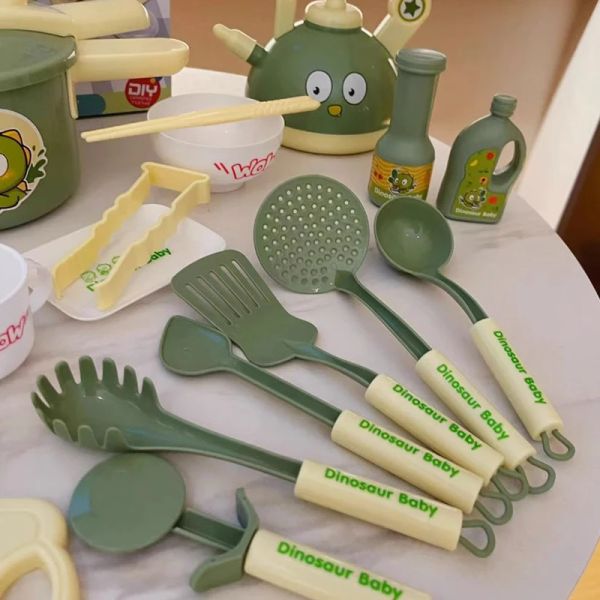 Children Kitchen Play Cookware Set Toy Kitchen Pot Set Cooking Food Kitchenette for Girl Miniature Utensil Thing Pretend Play
