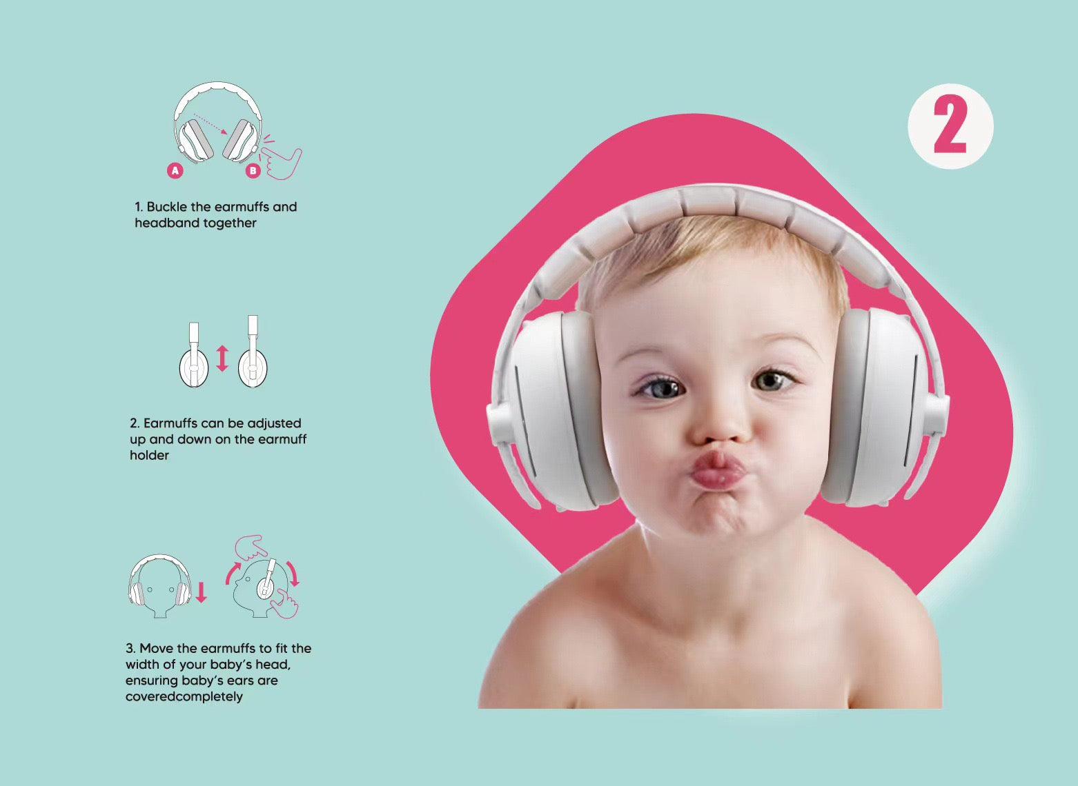 2 in1 Baby Ear Protection for Babies and Toddlers Up to 36 Months Noise Reduction Earmuffs Comfortable Baby Headphones for Sleep