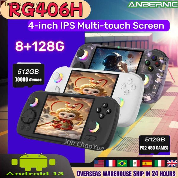 Portable Game Players ANBERNIC RG406H Retro Handheld Game Console Video Game Console 4-inch Screen HD Android 13 Bluetooth WIFI 8G+128G 512G
