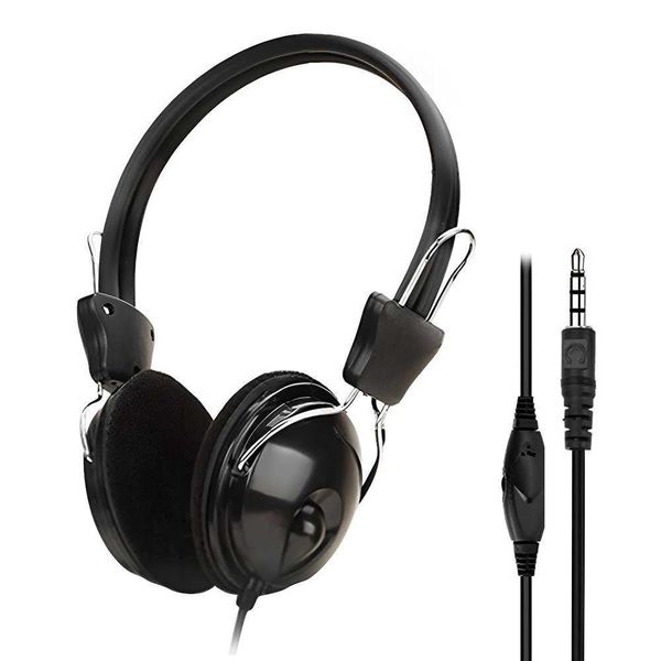 3.5mm Wired HD Sound Headphones Over Ear Headset Bass HiFi Music Stereo Microphone Earphones Adjustable Headset For PC MP3 PhoneM240729