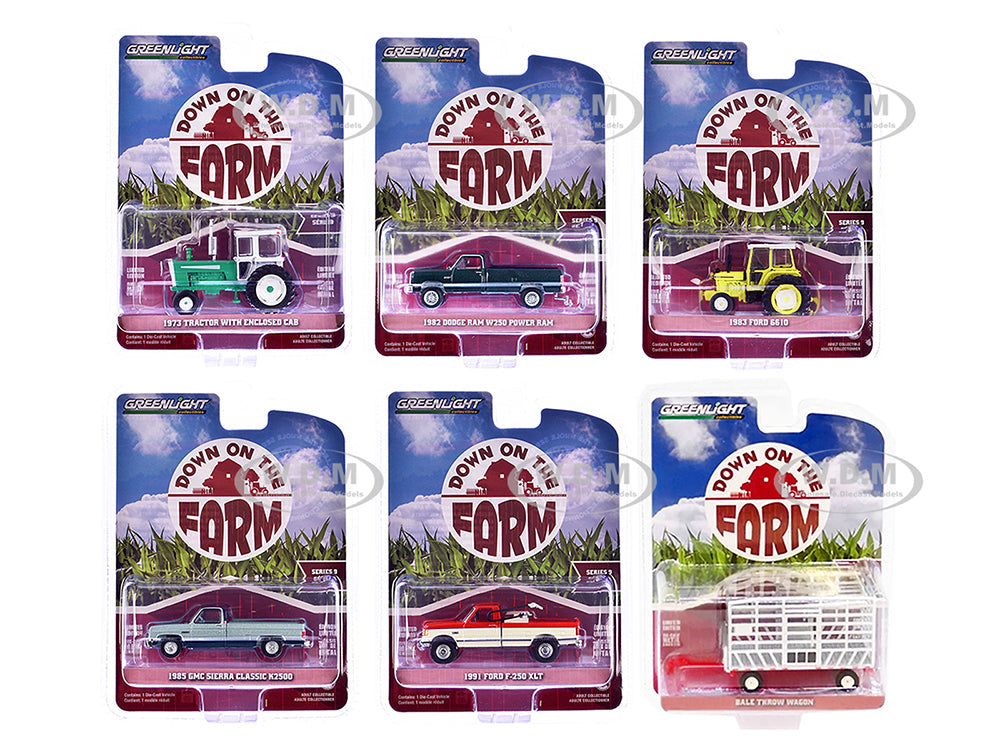 "Down on the Farm" Series Set of 6 pieces Release 9 164 Diecast Models by Greenlight