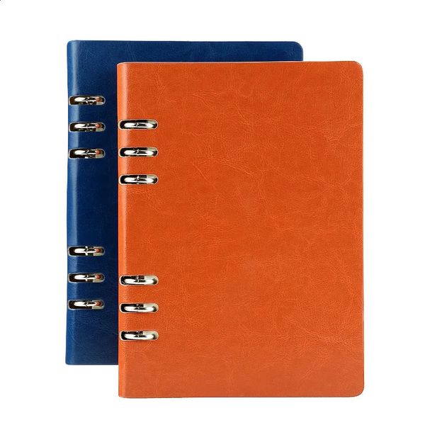 A5 Leather Looseleaf Refill Notebook Cover Spiral Binder Planner Diary Replacement Office School Supplies 241120
