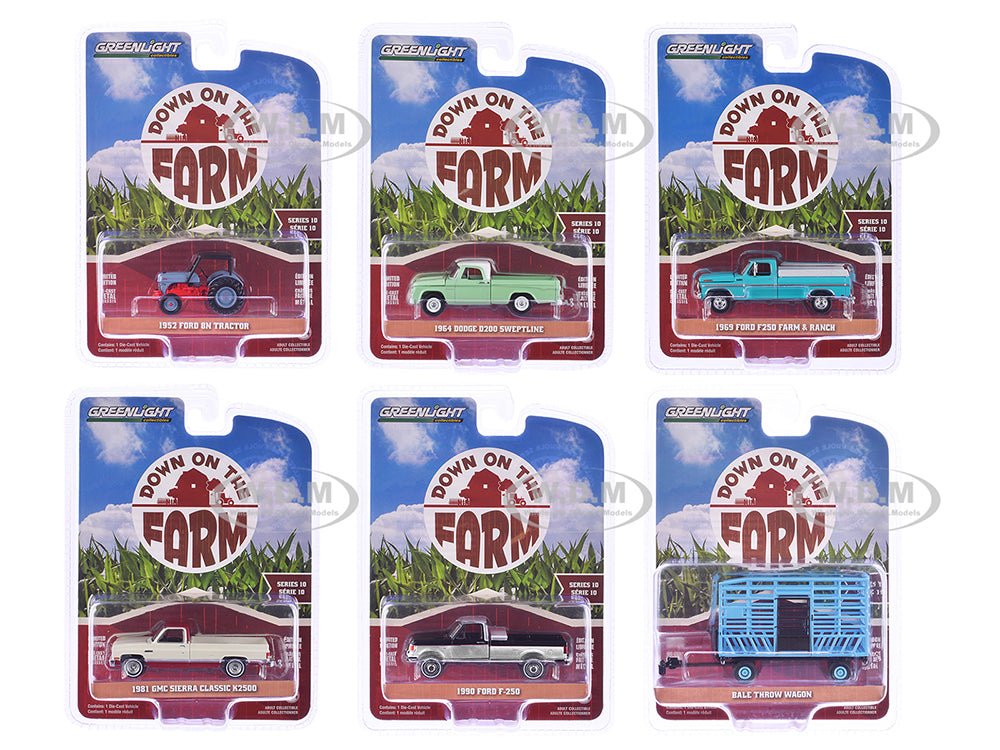 "Down on the Farm" Series 10 Set of 6 pieces 164 Diecast Models by Greenlight