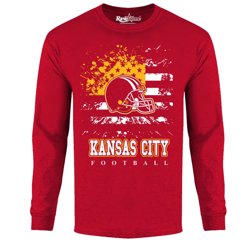 Men's Star-Spangled Football Long-Sleeve Shirts - Large - Kansas City