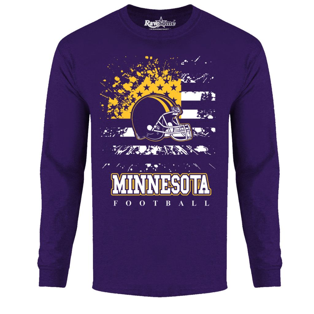 Men's Star-Spangled Football Long-Sleeve Shirts - Medium - Minnesota