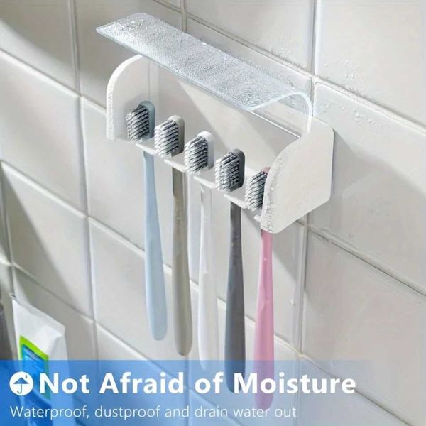 1 piece of household dental rack easy to install no punching covered dustproof and waterproof bathroom dental rack Y250114