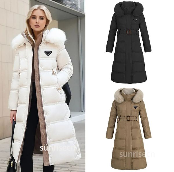 Designer Down Jacket Womens Long Puffer Coats Winter Jackets Warm Fur Collar Down Jacket Women Puffer Jackets Outerwear Parkas