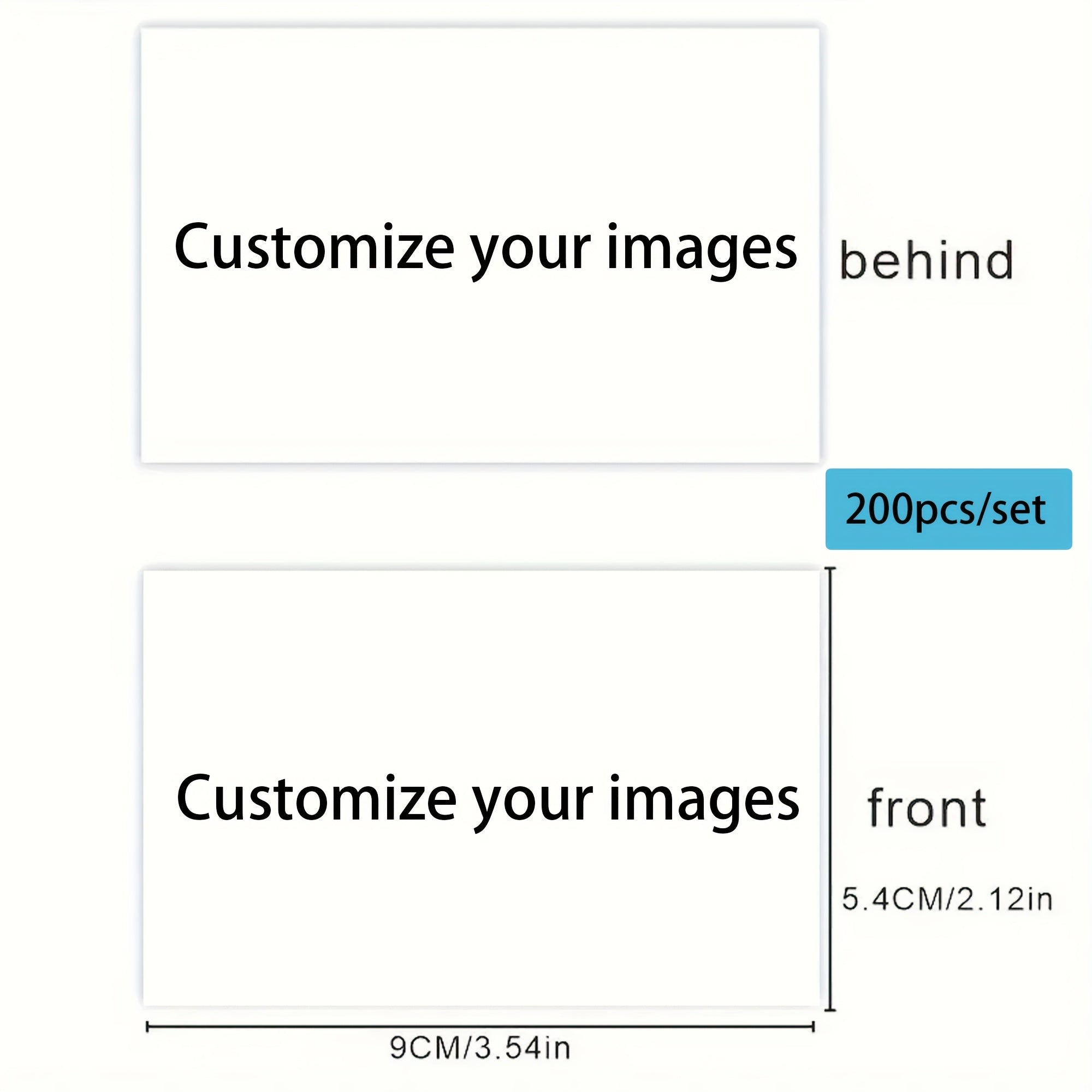 TEMU Custom Personalized Business Cards - -200-500-1000-2000pcs, Dual-sided Waterproof Paper, Glossy Finish, Design Template For Networking, Office &