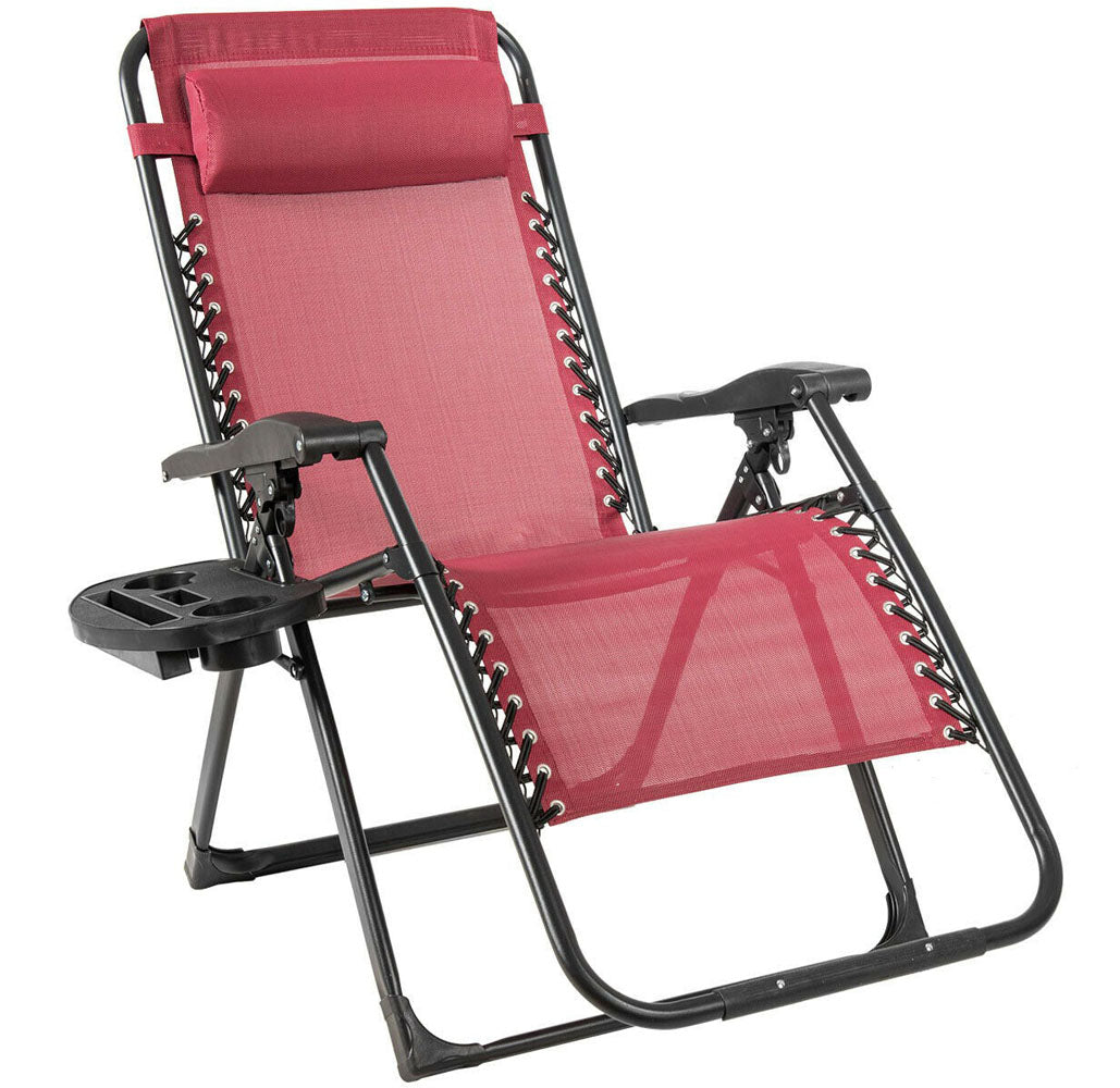 Zero Gravity Oversized Reclining Lounge Chairs (Set of 2) - Red