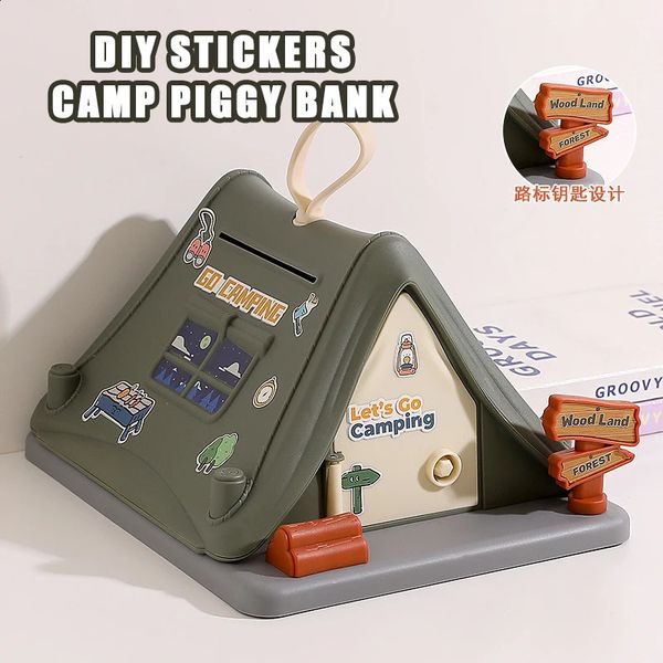 s Tent Piggy Bank Cartoon Diy Money Saving Box Kawaii Coin Storage Bank Large Capacity Saving Money ren Birthday Gfit 250120