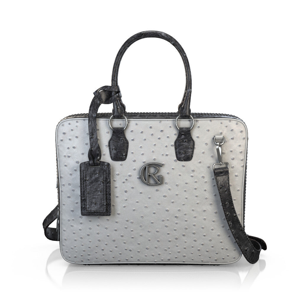 Laptoptasche für Herren aus Geprägtes Leder Schwarz - Selbst gestalten - GIROTTI 49934