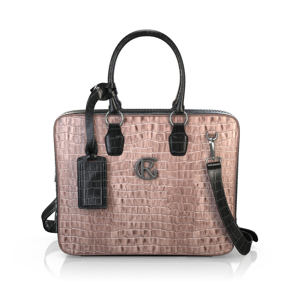 Sac pour ordinateur portable Homme en Cuir estampé Noir - Sur Mesure - GIROTTI 49937