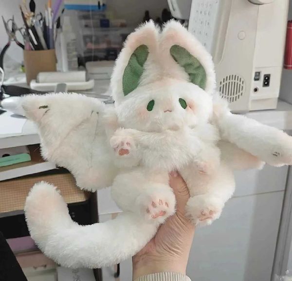 Plush Dolls Flying Sky Big Bat Rabbit Plush Toy Kawaii Animal Creative Magical Spirit Rabbit Plush Doll White Bat Soft Stuffed Toys for Kids