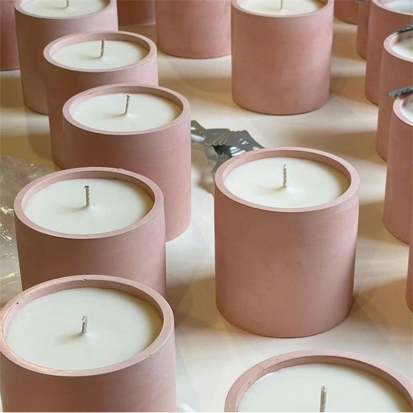 Candles Cement Storage Jar Mould Silicone Molds for Concrete Vessel Round Cup Pen holder storage Mold 221108