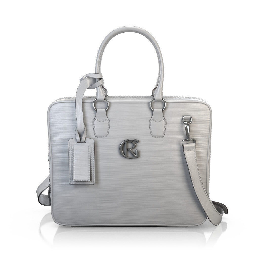 Sac pour ordinateur portable Homme en Cuir estampé Gris - Sur Mesure - GIROTTI 50006