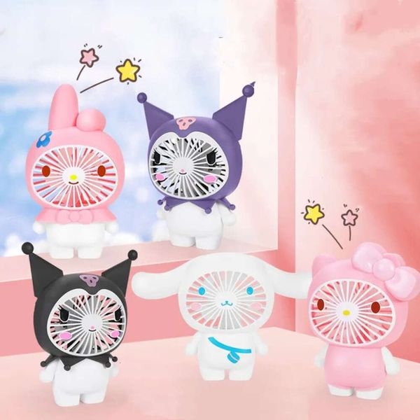 Desk Portable Personal Fan Small Mini Fans Usb Battery Cinnamoroll Kuromi My Melody Summer Cooling Products s