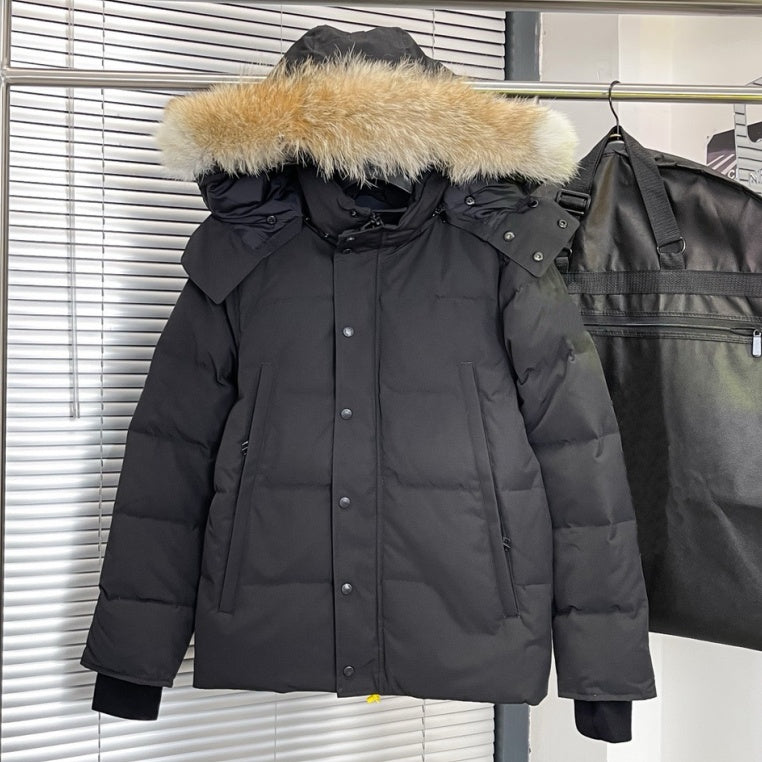 Designer High Quality Canadian Men Down Jacket Coat Real Big Wolf Fur Women Wyndham Overcoat Clothing Fashion coat Winter Jacket Outerwear Parka