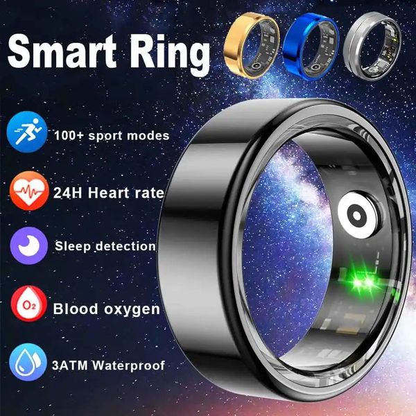 Men Women Smart Ring Military Grade Ceramic Health Monitoring Heart Rate Blood Oxygen Sleep Recording Sports Fitness Tracker IP68 Waterproof