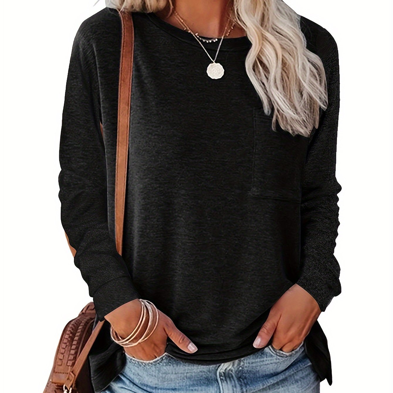 TEMU Womens Summer Fall Basic Plain Tees Shirt Long Sleeve T Shirts Casual Comfy Tops Trendy T-shirts (s-xxl)