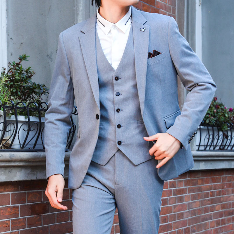 K804 Men&#039;s Double-Breasted Suit - Formal Business Casual Wedding Attire