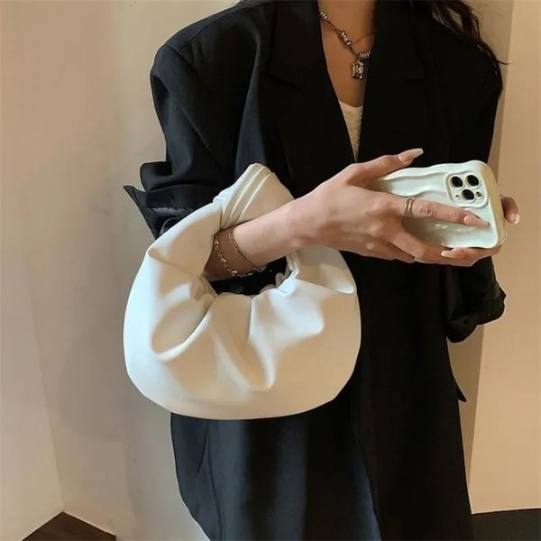 2024 IN Small Handbag Shoulder Bags Party Clutch Satchel Ladies Pu Leather Messenger Fashion Ruched Crossbody y240828